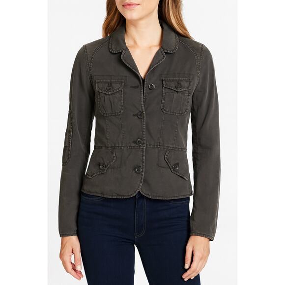 Lucky Brand Dark Gray Cargo Jacket Button Down Front M - Picture 1 of 4